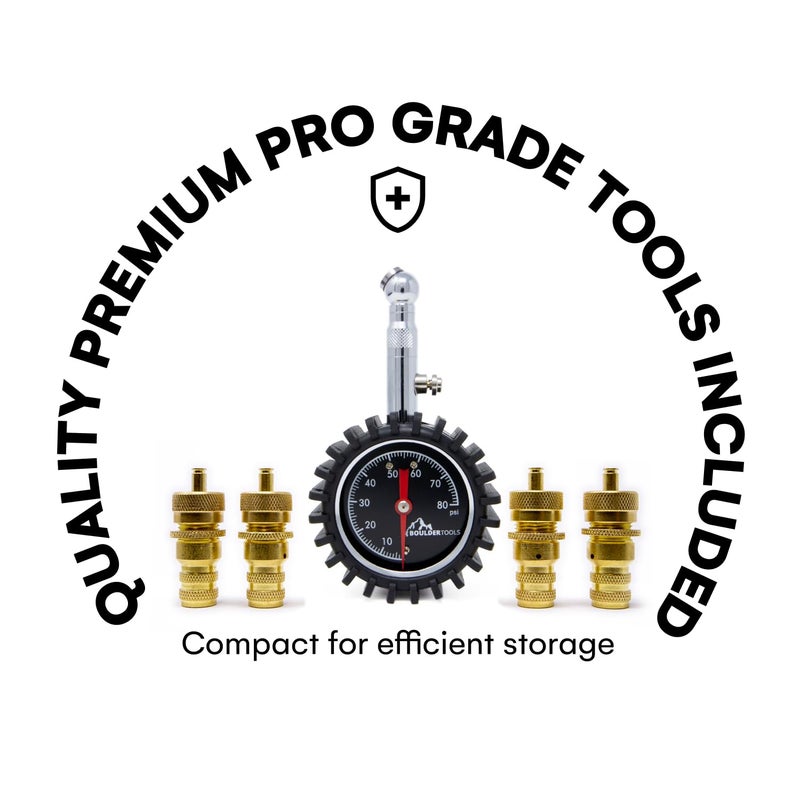 Boulder Tools Tire Deflator - 80 PSI Air Pressure Gauge - Adjustable, Automatic for Cars, Trucks and Motorcycles - Ideal Offroading Accessories - Image 3